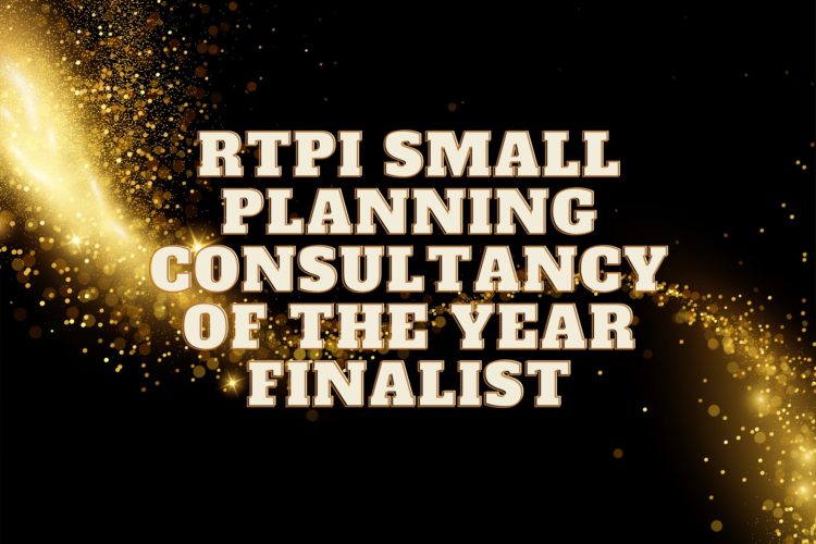 RTPI small planning consultancy of the year finalist with gold writing over a gold and black background